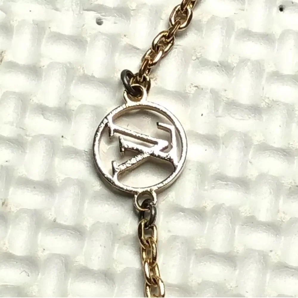 LOUIS VUITTON Bracelet Metal Rhinestones L19.5cm  Authentic